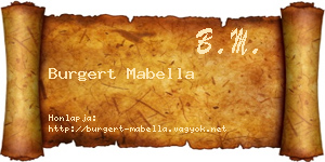 Burgert Mabella névjegykártya